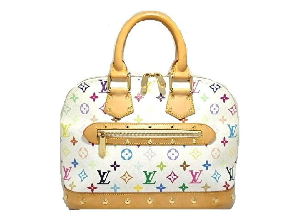 LOUIS VUITTON Alma Multicolor Handbag Blanc White